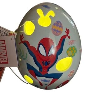 Marvel Spider-Man Easter Egg Light LED Ceramic Decor Accent Spring Gift 7" NEW